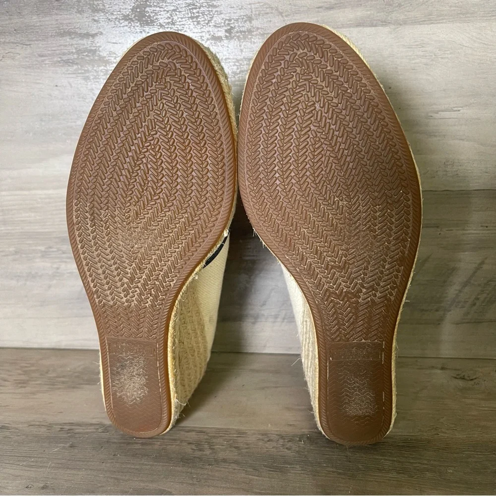 Sperry Womens 6 Tan Blue Knot Nautical Top Sider Espadrilles‎ Closed Toe Wedge